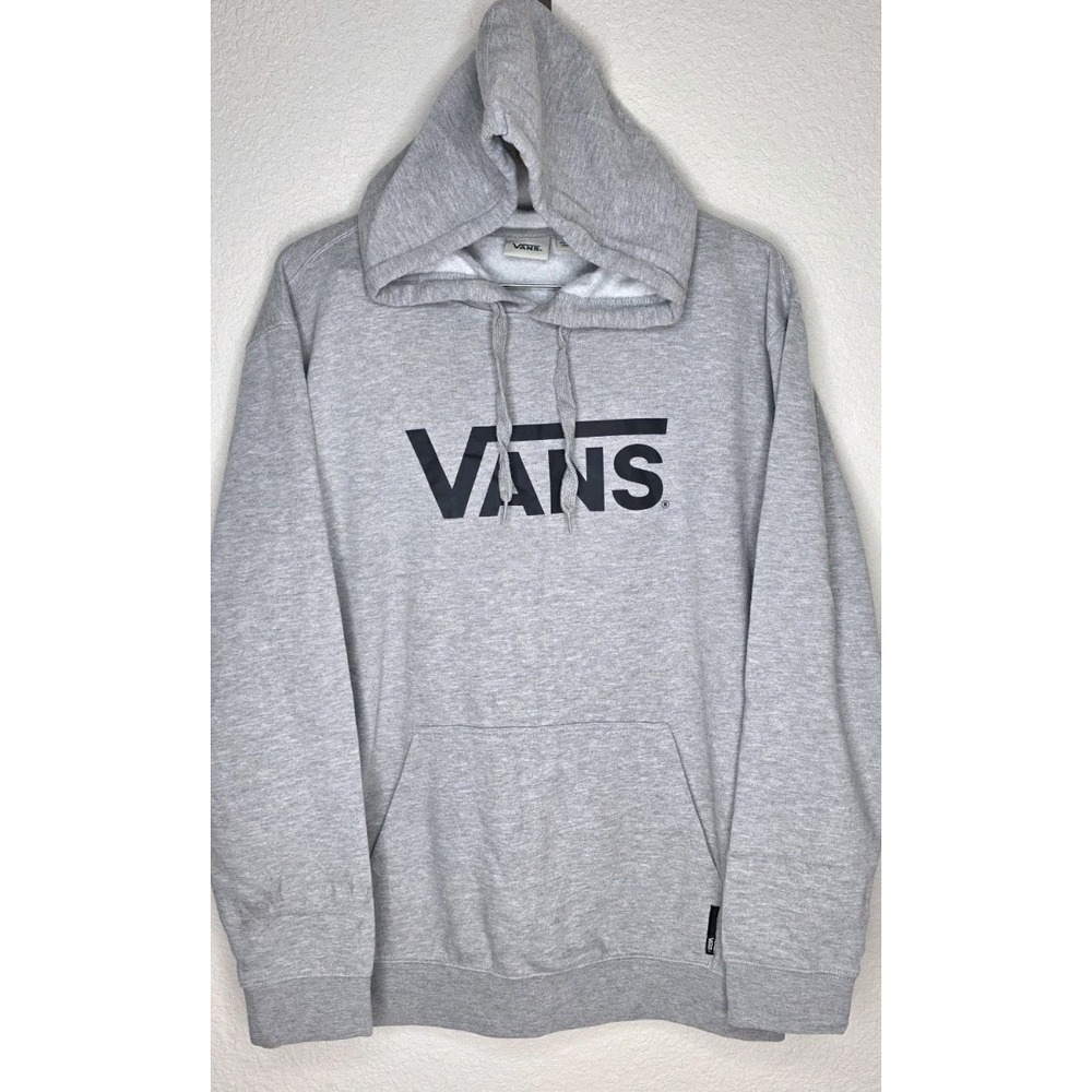 Vans Pullover Hoodie Mens XL Skater Surf Y2K Gray Long Sleeve Hooded Moto